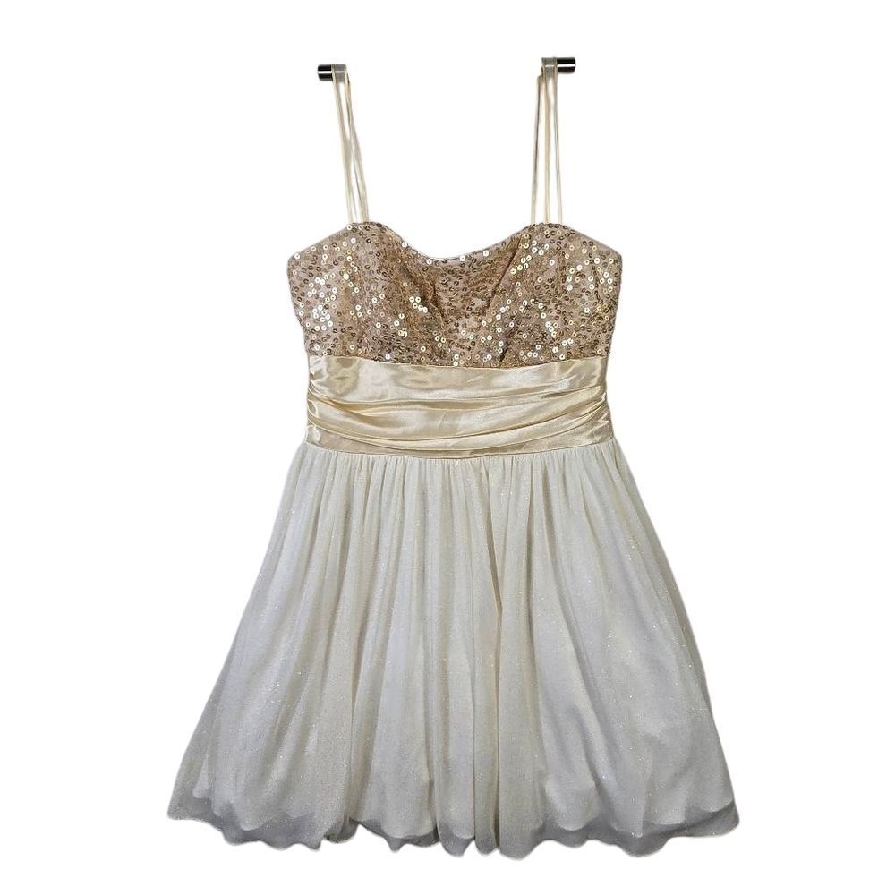 Speechless Gold Sequin & Ivory Dress Prom Size S